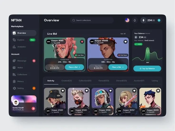 NFT Dashboard Design