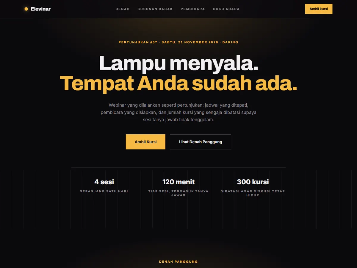 Screenshot of Elevinar